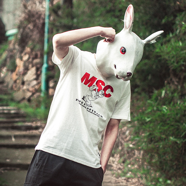 Αντρικά λευκό T-shirt με παράσταση του «Popeye»