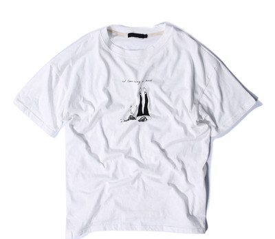 Καθαρό βαμβάκι T-shirt σε τρία χρώματα με απλικέ στο στήθος