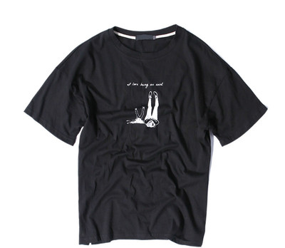 Καθαρό βαμβάκι T-shirt σε τρία χρώματα με απλικέ στο στήθος