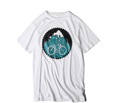 περιστασιακό πουκάμισο ανδρών με απλικέ ποδηλάτη