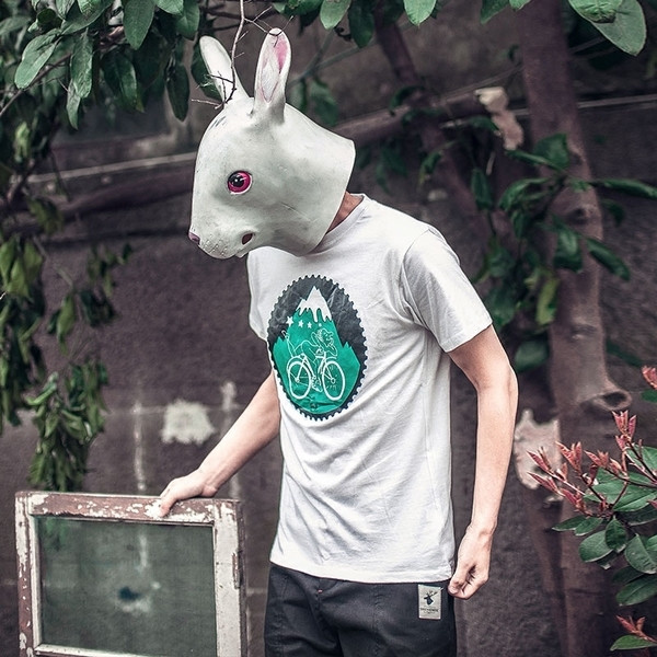 περιστασιακό πουκάμισο ανδρών με απλικέ ποδηλάτη