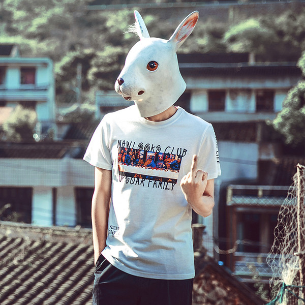 Σύγχρονη ανδρών βαμβακερό t-shirt με πολύχρωμα απλικέ - Μυστικός Δείπνος