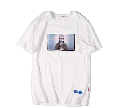 Καθημερινά βαμβακερό πουκάμισο με κοντά μανίκια και στο λαιμό κολάρο με εκτύπωση