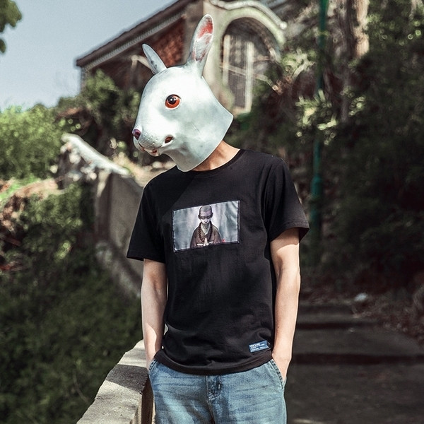 Καθημερινά βαμβακερό πουκάμισο με κοντά μανίκια και στο λαιμό κολάρο με εκτύπωση