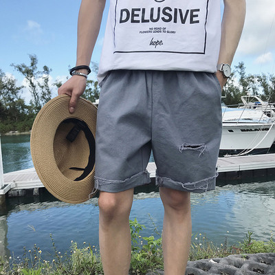 σορτς βαμβάκι Μεγάλη ανδρών με τα σκισμένα κίνητρα