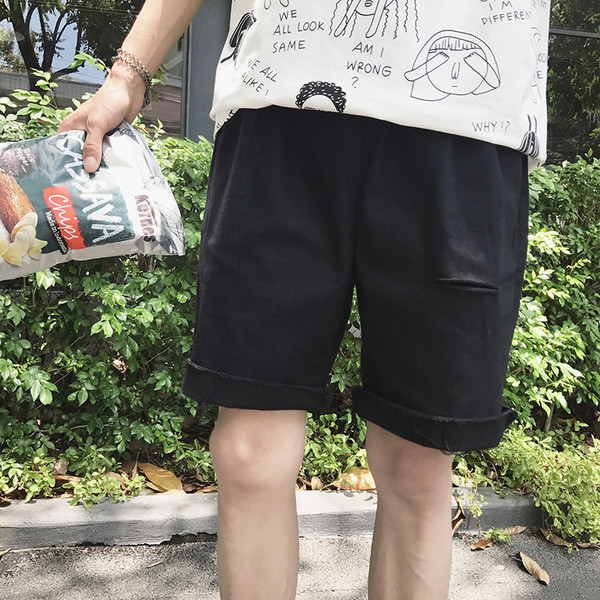 σορτς βαμβάκι Μεγάλη ανδρών με τα σκισμένα κίνητρα