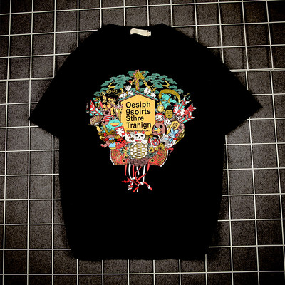 Много модерна мъжка блузка с къс ръкав и изключително красива шарена щампа