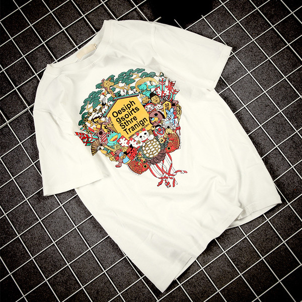 Много модерна мъжка блузка с къс ръкав и изключително красива шарена щампа