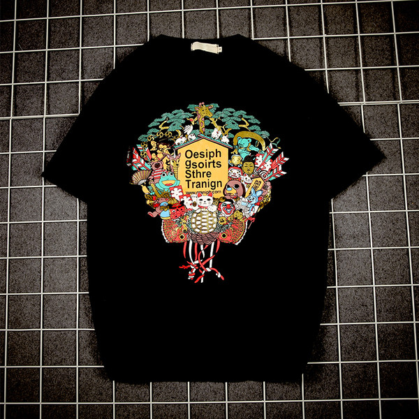 Много модерна мъжка блузка с къс ръкав и изключително красива шарена щампа