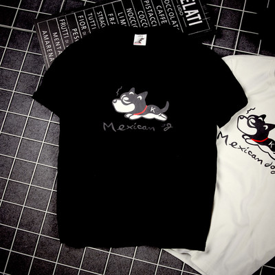 shirt μαύρο και άσπρο άνδρες με κοντά μανίκια και απλικέ