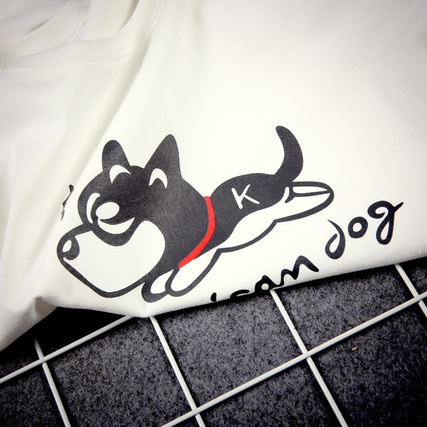 shirt μαύρο και άσπρο άνδρες με κοντά μανίκια και απλικέ