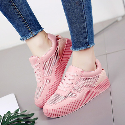 Страхотен дамски спортно-елегантен кец на платформа с илюстрации