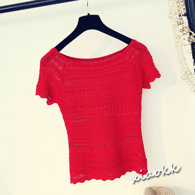 Дамска блуза с къс ръкав за лятото и пролетта - 3 цвята