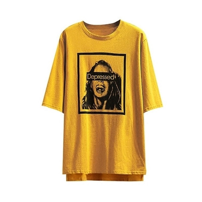 Модерна дамска широка тениска с надпис