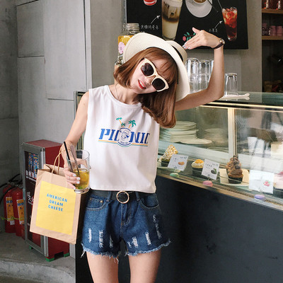 Много свеж дамски къс потник в розово и бяло