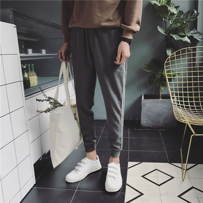 Мъжки модерен спортно-елегантен панталон в сив и черен вариант