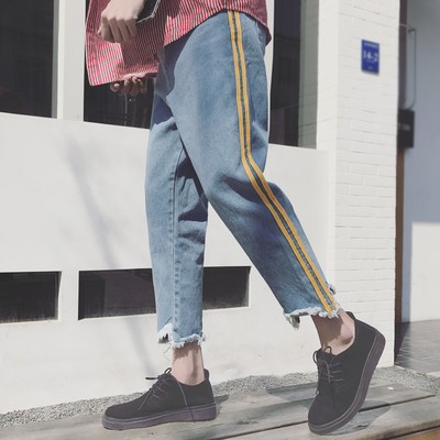 τζιν που χορηγούνται ανδρών τύπου παντελόνι με τιράντες σε 2 χρώματα