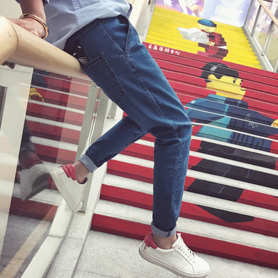 τζιν Σύγχρονη ανδρών λεπτού τύπου με κεντημένα αντικείμενα