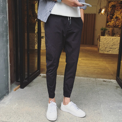 παντελόνι παντελόνι στυλ κομψό απλό ανδρών σε γκρι και μαύρο