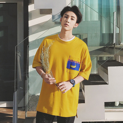 Мъжка дълга тениска в няколко цвята с апликация