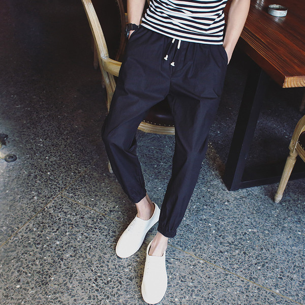 Спортно-елегантен мъжки изчистен панталон