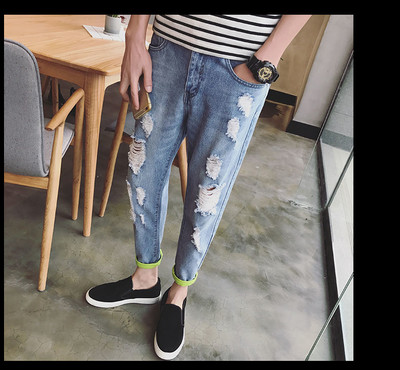 Много стилни мъжки дънкови ежедневни панталони