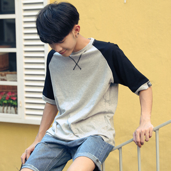 Мъжка спортно-елегантна тениска с широк ръкав