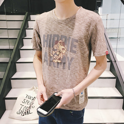 Чудесна мъжка блуза с къс ръкав и апликация куче