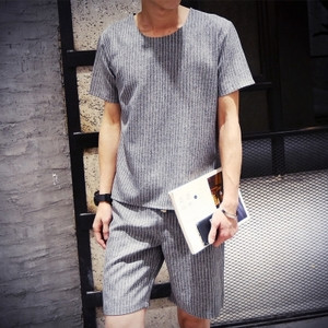 Ανδρικό περιστασιακό σετ 2 τεμαχίων - μπλουζάκι και σορτς - διαφορετικά μοντέλα