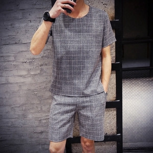 Ανδρικό περιστασιακό σετ 2 τεμαχίων - μπλουζάκι και σορτς - διαφορετικά μοντέλα