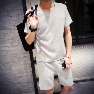 Ανδρικό περιστασιακό σετ 2 τεμαχίων - μπλουζάκι και σορτς - διαφορετικά μοντέλα