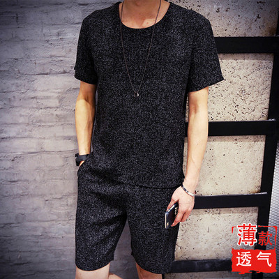 Ανδρικό περιστασιακό σετ 2 τεμαχίων - μπλουζάκι και σορτς - διαφορετικά μοντέλα