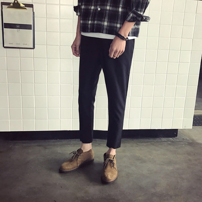 Страхотни мъжки спортно-елегантни 7/8 панталони с висока талия