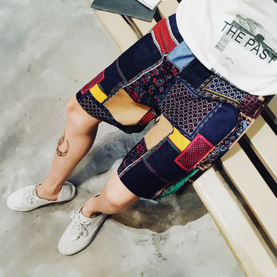 σορτς Ασυνήθιστο ανδρών - χρωματισμένα με φυτικά μοτίβα, άλλα μοντέλα