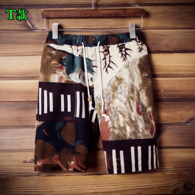 σορτς Ασυνήθιστο ανδρών - χρωματισμένα με φυτικά μοτίβα, άλλα μοντέλα