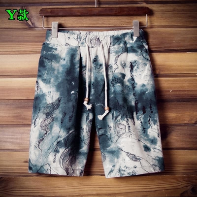 σορτς Ασυνήθιστο ανδρών - χρωματισμένα με φυτικά μοτίβα, άλλα μοντέλα