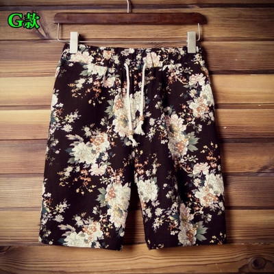 σορτς Ασυνήθιστο ανδρών - χρωματισμένα με φυτικά μοτίβα, άλλα μοντέλα