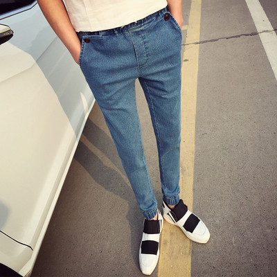 Мъжки спортно-елегантни ластични дънки в два цвята