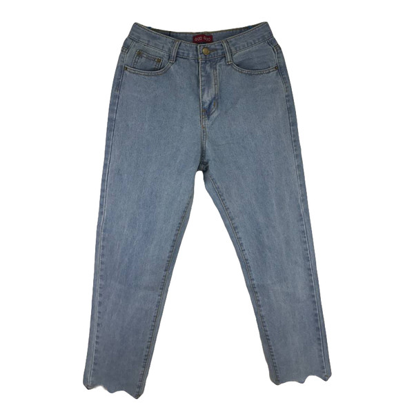 Стилни дамски дънки с висока талия и крачол в тип 7/8