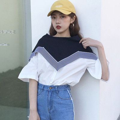 Много интересна дамска ежедневна блуза с широко деколте и ръкави