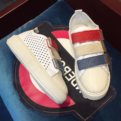 Γυναικεία casual αθλητικά παπούτσια με ψηλές σόλες με βελκρό