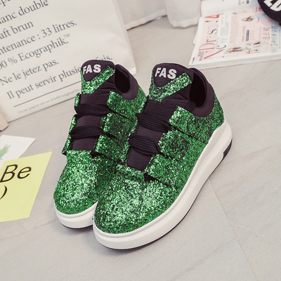 Casual γυναικεία αθλητικά παπούτσια με λαμπερό μπροκάρ σε διαφορετικά χρώματα