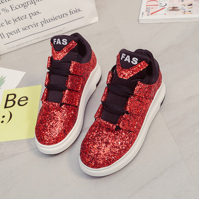 Casual γυναικεία αθλητικά παπούτσια με λαμπερό μπροκάρ σε διαφορετικά χρώματα