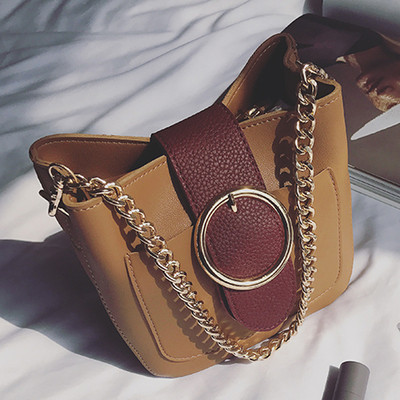 Καθημερινά κυρία πολύχρωμη τσάντα με κλείδωμα κούμπωμα και μακριά λαβή