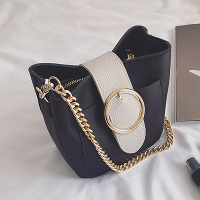 Καθημερινά κυρία πολύχρωμη τσάντα με κλείδωμα κούμπωμα και μακριά λαβή