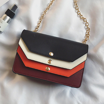 Шарена ежедневна чанта тип портфейл с дълга дръжка тип верижка