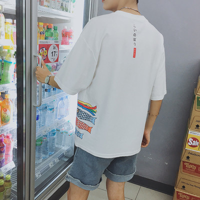 μακρύ T-shirt μοναδική ανδρών με απλικέ ψάρια