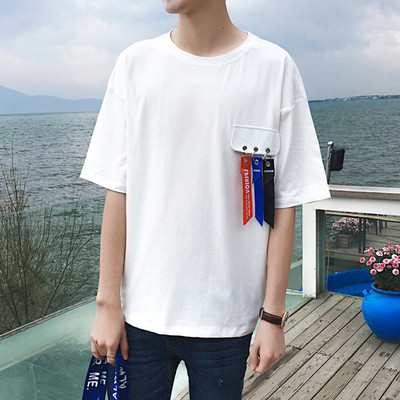 πουκάμισο Casual άνδρες με κοντά μανίκια και μεγάλη διακόσμηση κρέμεται