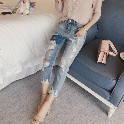 Υπέροχεα γυναικεία τζιν με υψηλή μέση και 7/8 μήκος