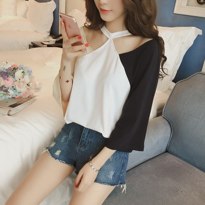 Σύγχρονη κυρίες μπλούζα με φαρδιά μανίκια